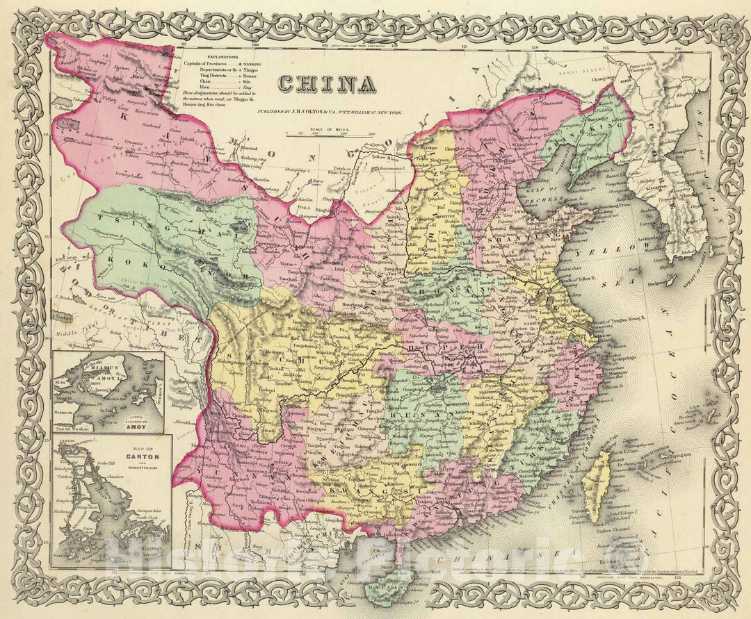 Historic Map : 1856 China. - Vintage Wall Art