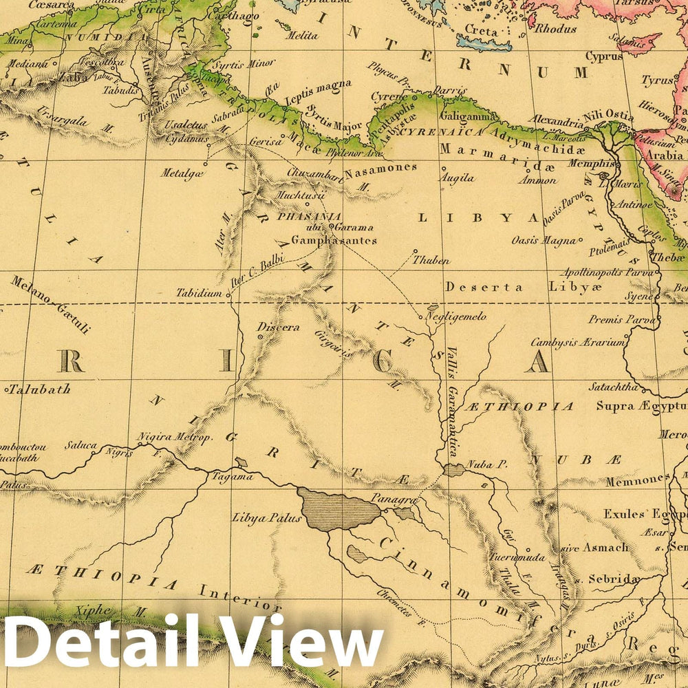 Historic Map : Morocco; Saudi Arabia, Mediterranean 1837 Afrique Ancienne. , Vintage Wall Art