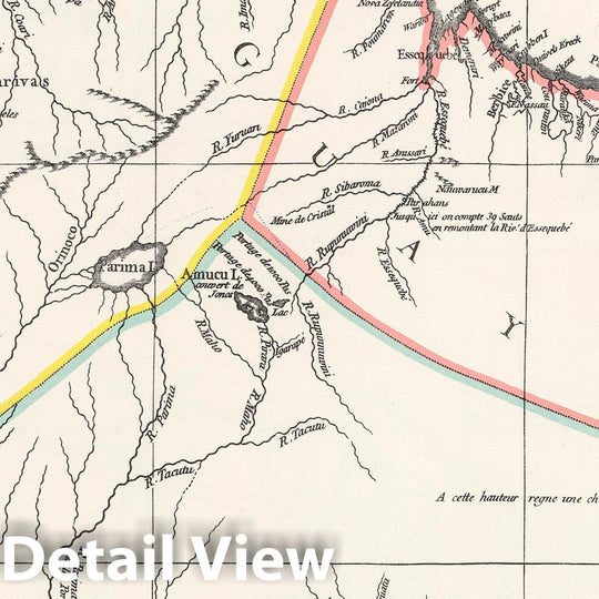 Historic Map : National Atlas - 1748 Part of South America by D'Anville. - Vintage Wall Art