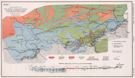 Historic Map : Geologic Atlas - 1913 Coal Fields No. 7, Austria. Coal Resources of the World. - Vintage Wall Art