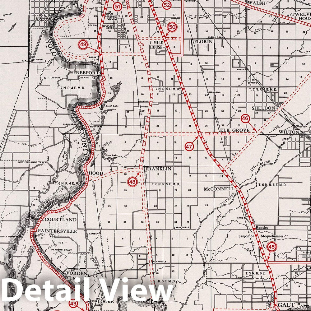 Historic Map : 1935 Sacramento County. - Vintage Wall Art