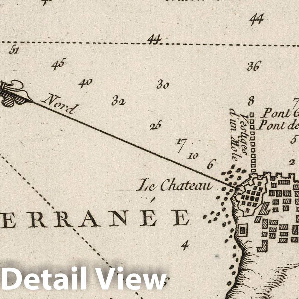 Historic Map : Italy, , Europe 1764 Plan de Baye et Poussole , Vintage Wall Art