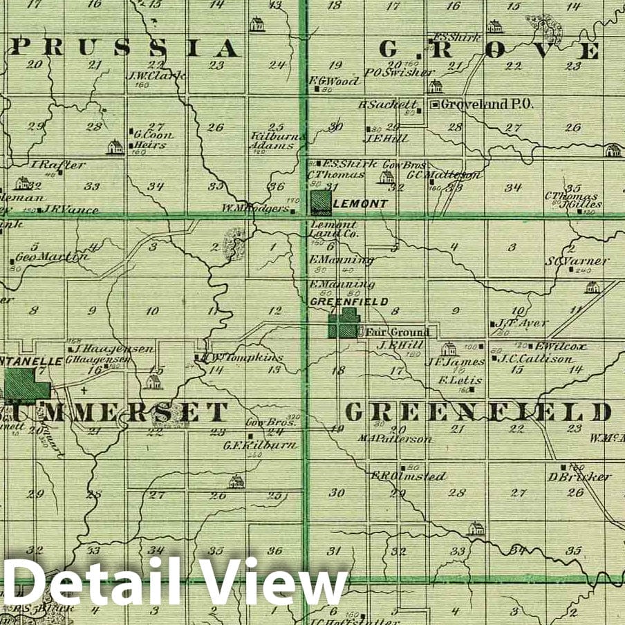 Historic Map : 1875 Map of Adair County, State of Iowa. - Vintage Wall Art