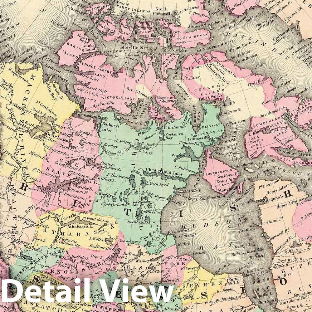 Historic Map : 1856 British, Russian & Danish Possessions In North America. - Vintage Wall Art