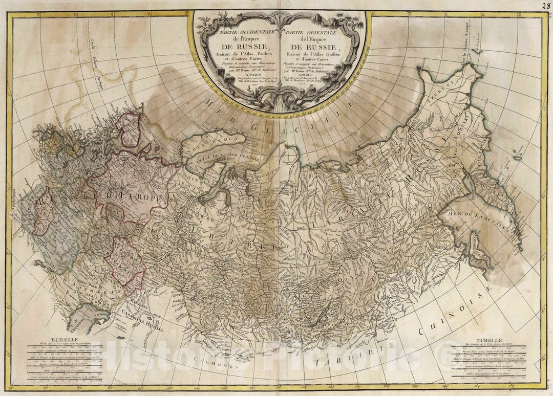 Historic Map : Russia, , Europe 1771 Partie Occidentale de l'Empire De Russie , Vintage Wall Art