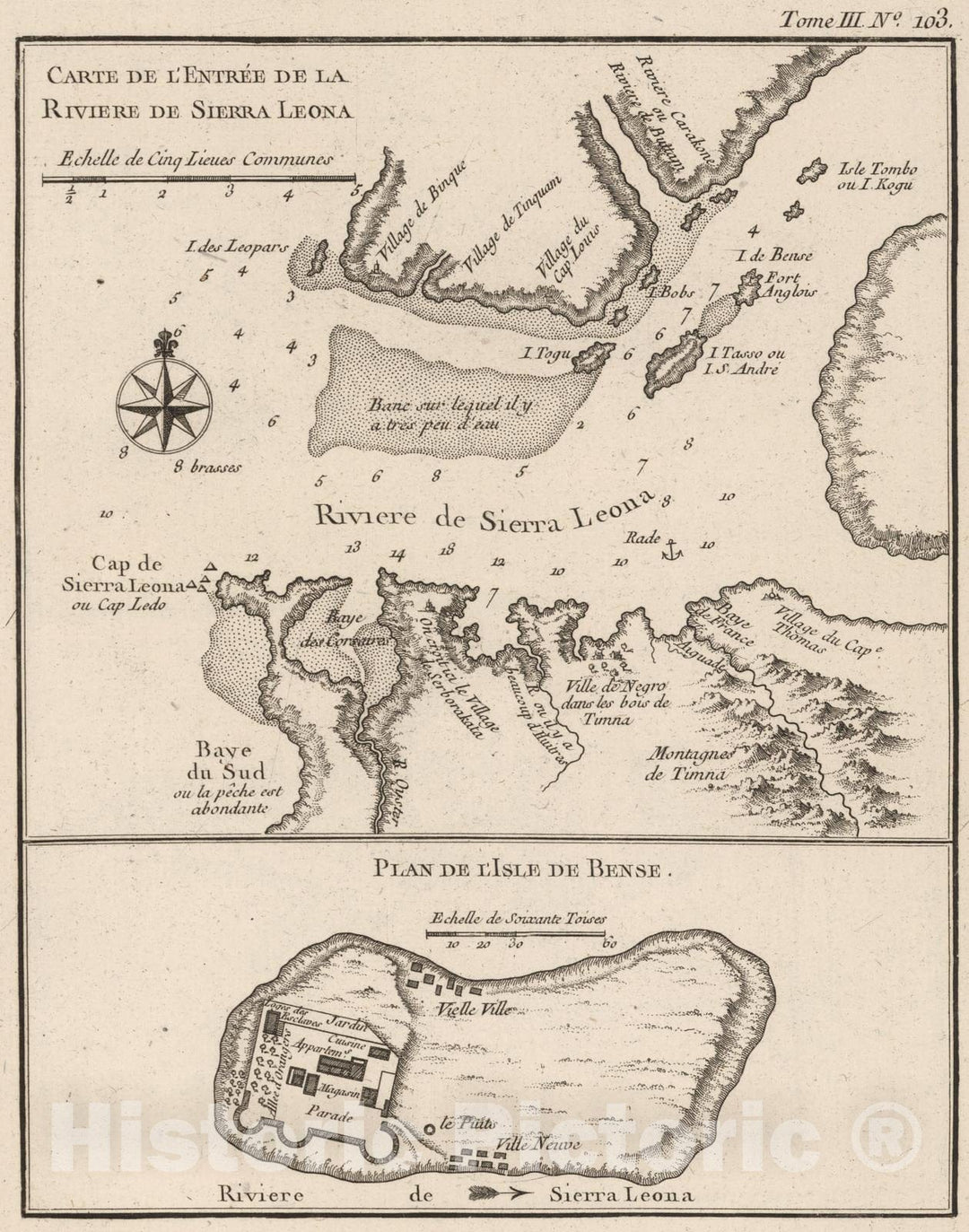 Historic Map : Sierra Leone, , Africa 1764 Carte De L'Entre?e De La Riviere De Sierra Leona , Vintage Wall Art