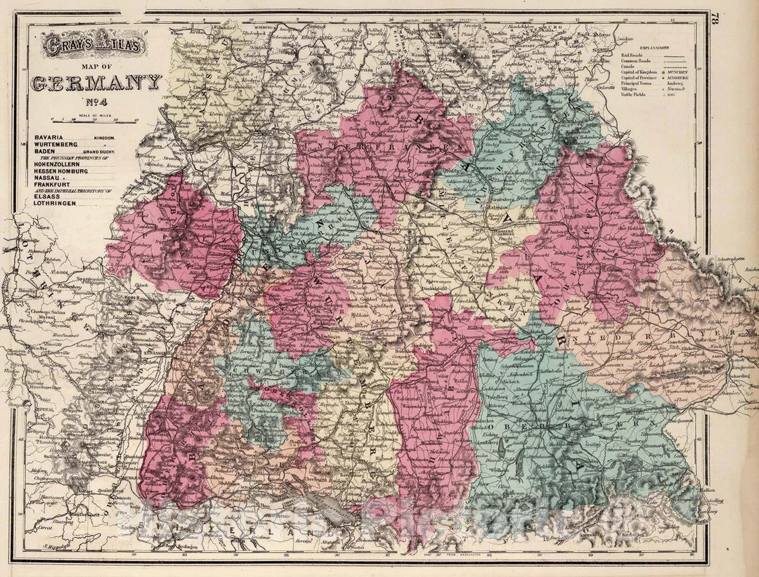 Historic Map : 1873 Germany No. 4. - Vintage Wall Art