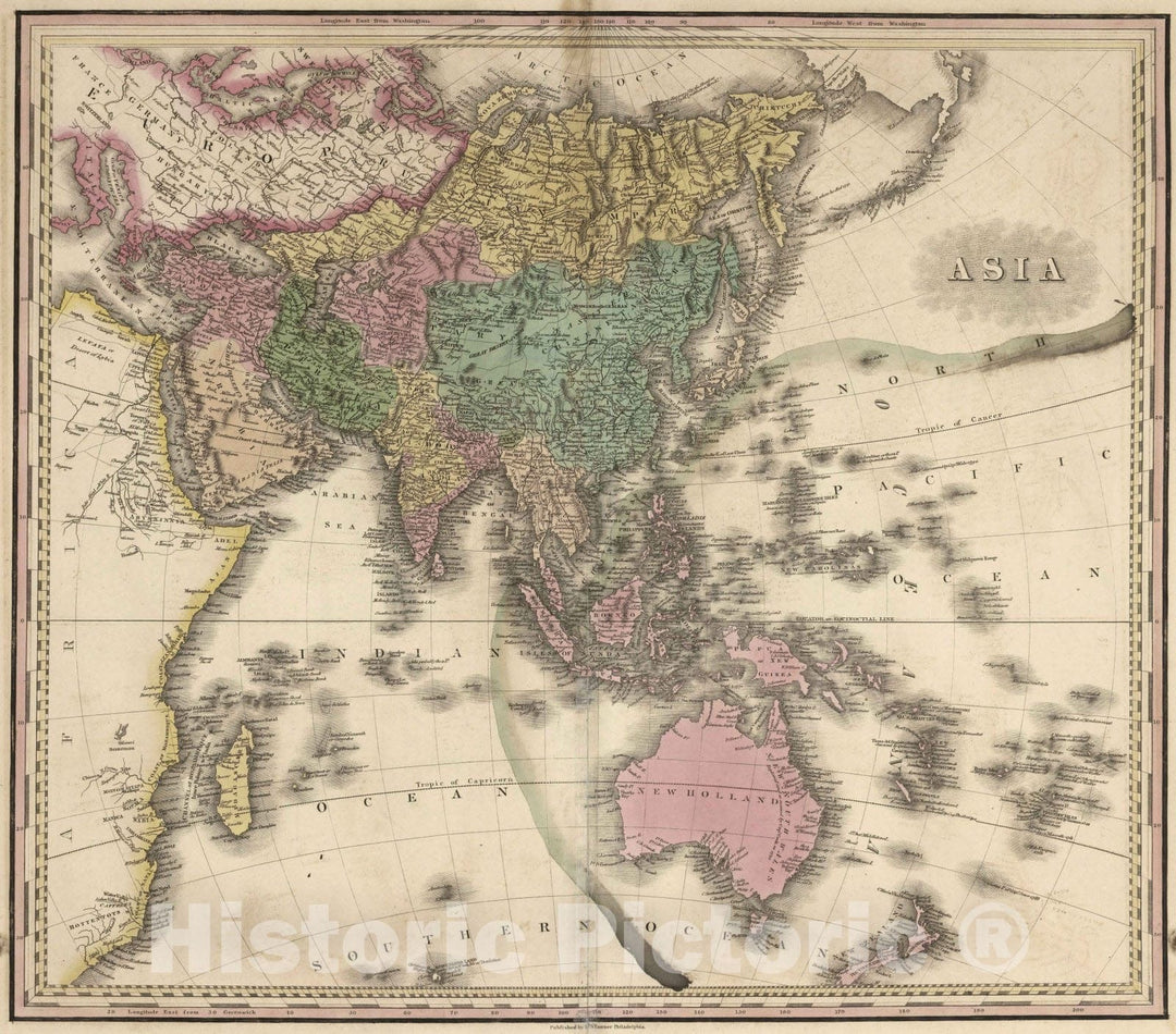 Historic Map : School Atlas - 1826 Asia. - Vintage Wall Art