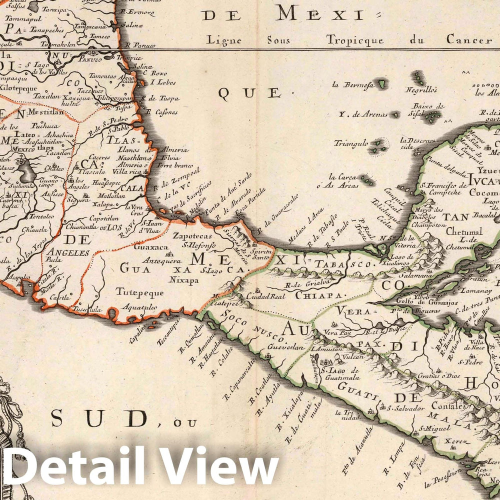 Historic Map : 1656 Mexico and Central America. - Vintage Wall Art