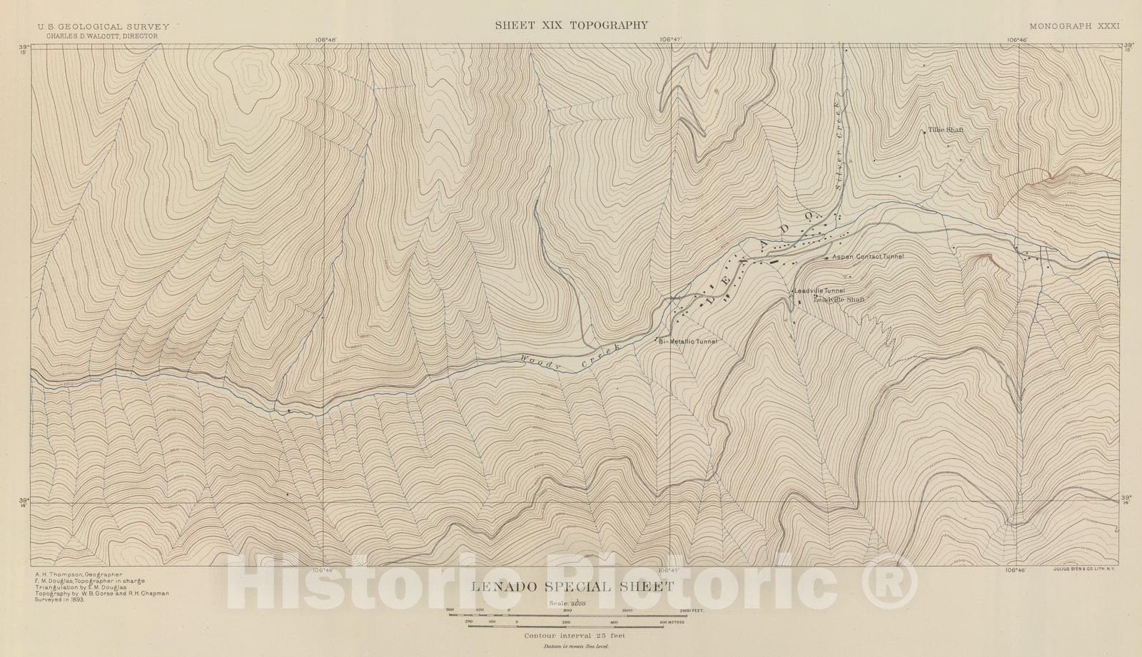 Historic Map : Geologic Atlas - 1898 Lenado Park Special. - Vintage Wall Art