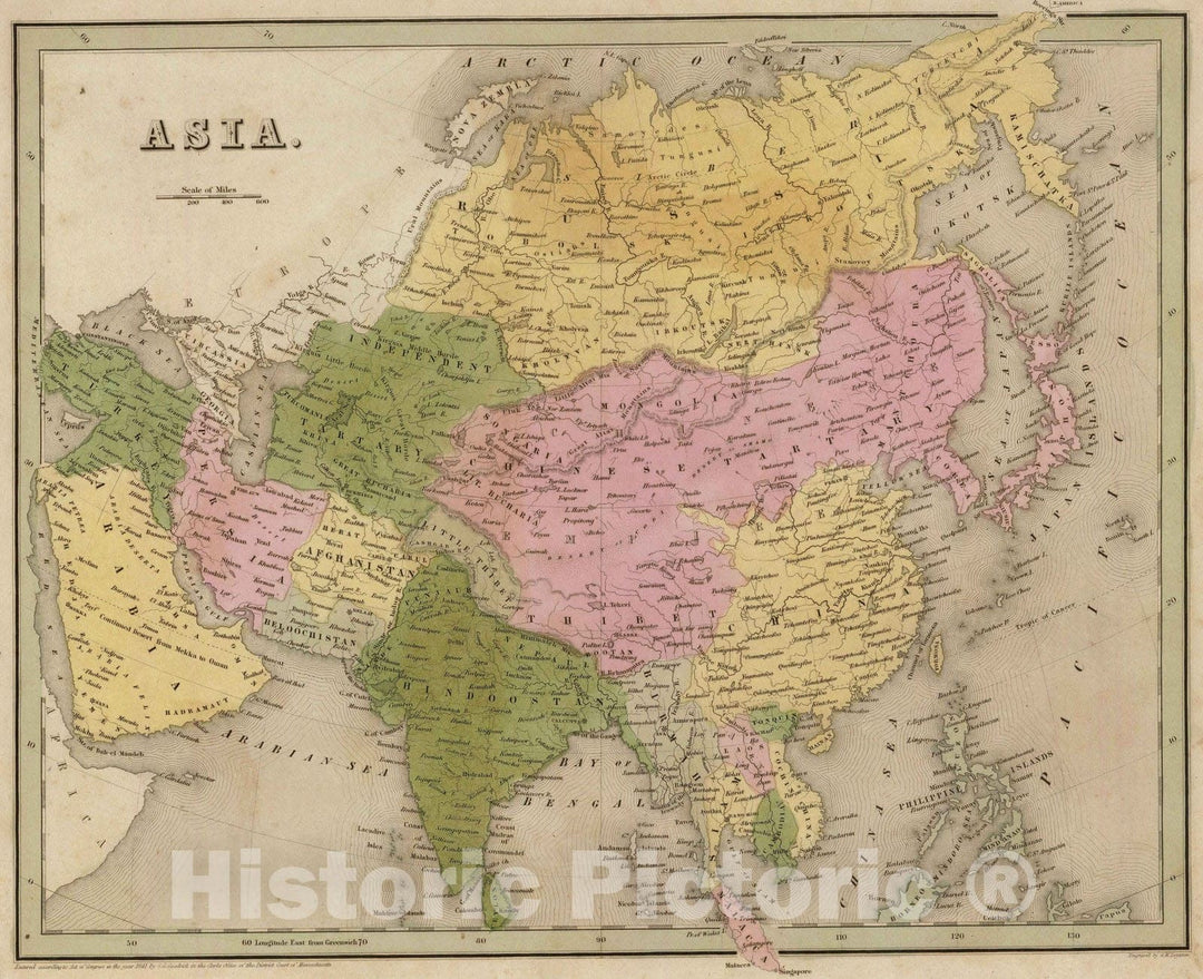 Historic Map : 1841 Asia : Vintage Wall Art