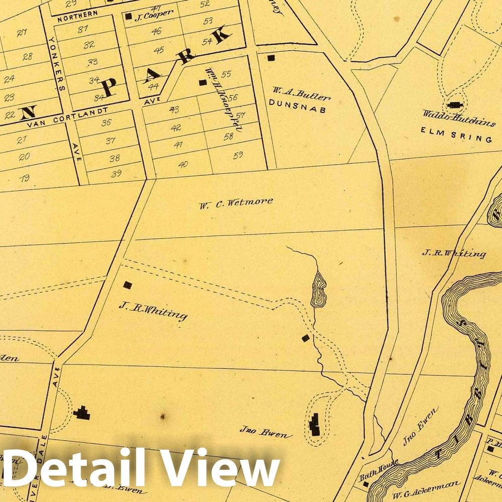 Historic Map : Bronx (New York, N.Y.), New 1868 Yonkers, N.Y. v2 , Vintage Wall Art