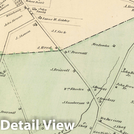 Historic Map : 1873 Rockville Centre, Hempstead Town, Queens, County. Long Island. - Vintage Wall Art