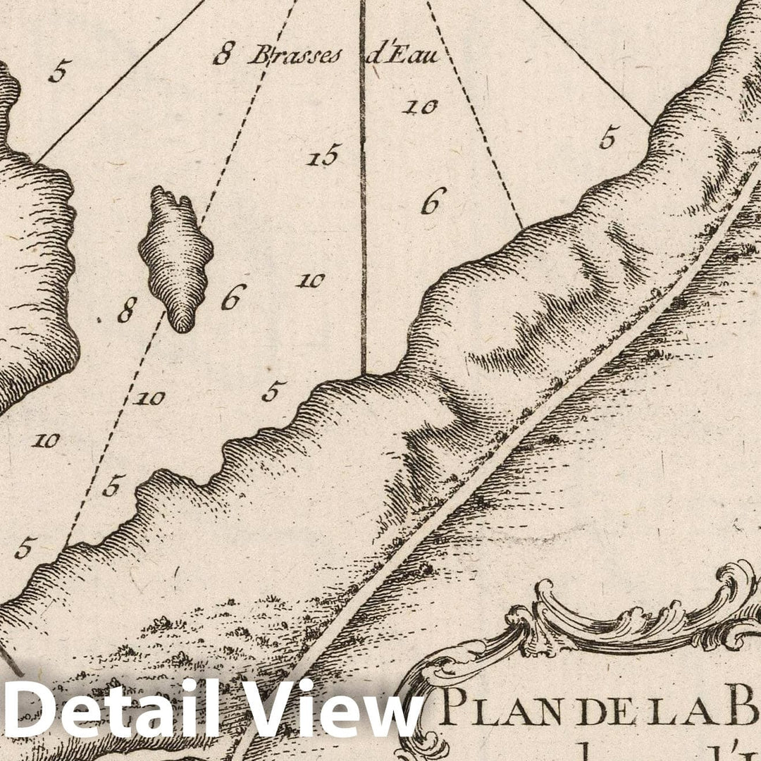 Historic Map : Cuba , Santiago (Cuba), 1764 Plan de la baye de St Yago dans I'isle de Cube. , Vintage Wall Art