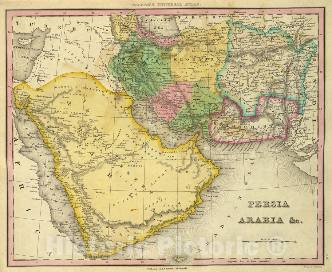 Historic Map : 1836 Persia Arabia &c. - Vintage Wall Art