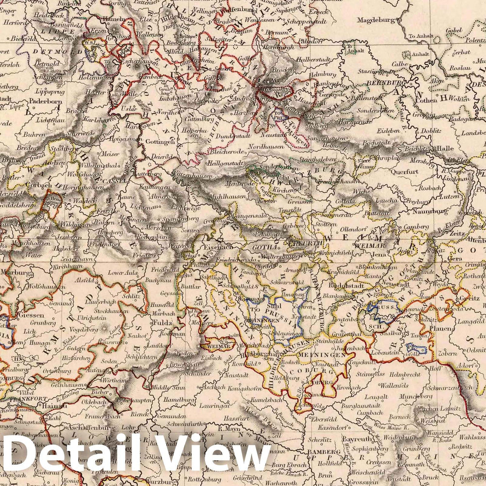 Historic Map : 1841 Germany Part I. Germany Part II. - Vintage Wall Art