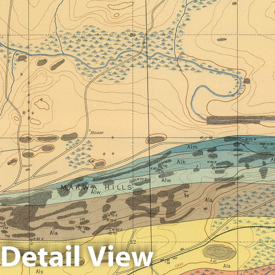 Historic Map : Geologic Atlas - 1896 Detailed Geology Sheet XXX. - Vintage Wall Art