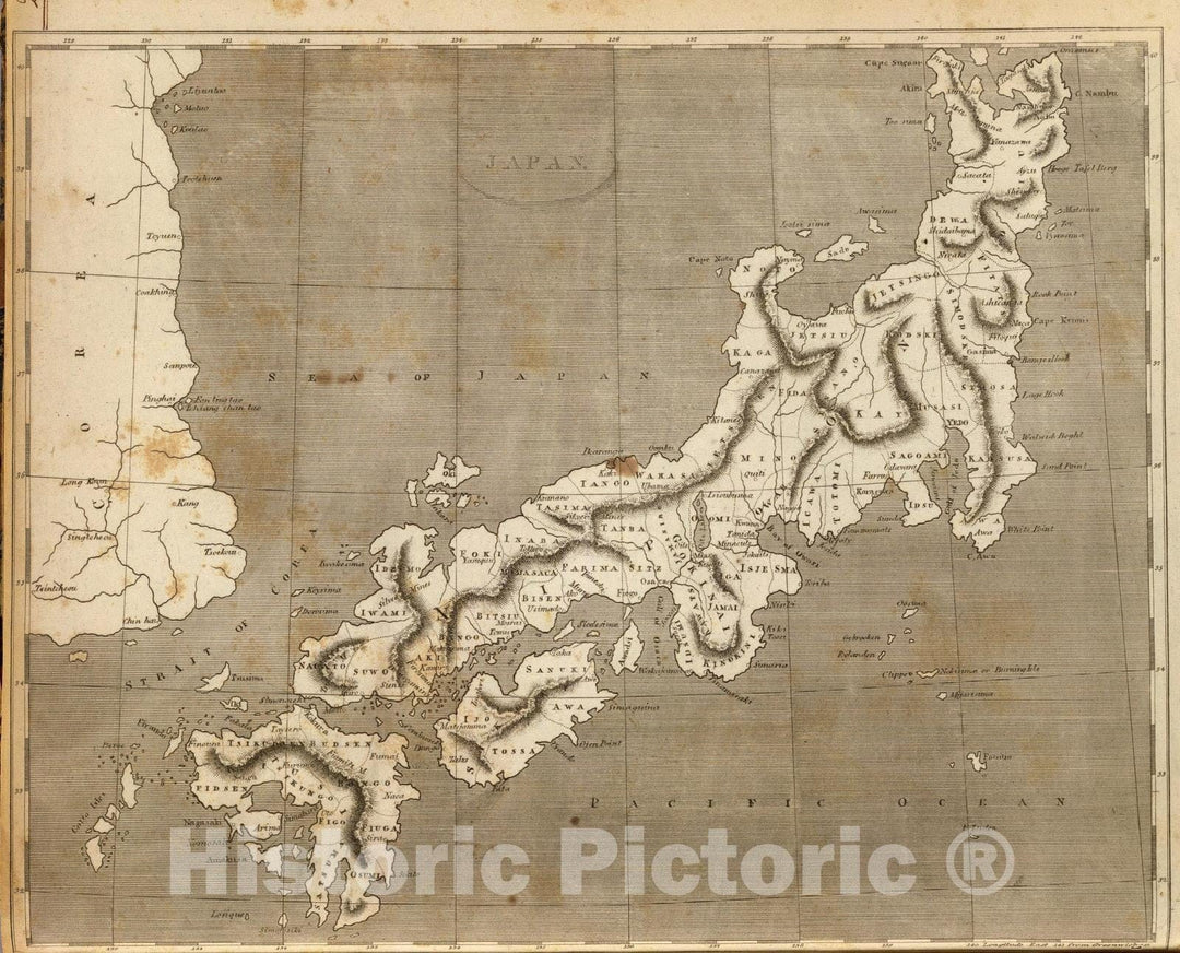 Historic Map : 1804 Japan. - Vintage Wall Art