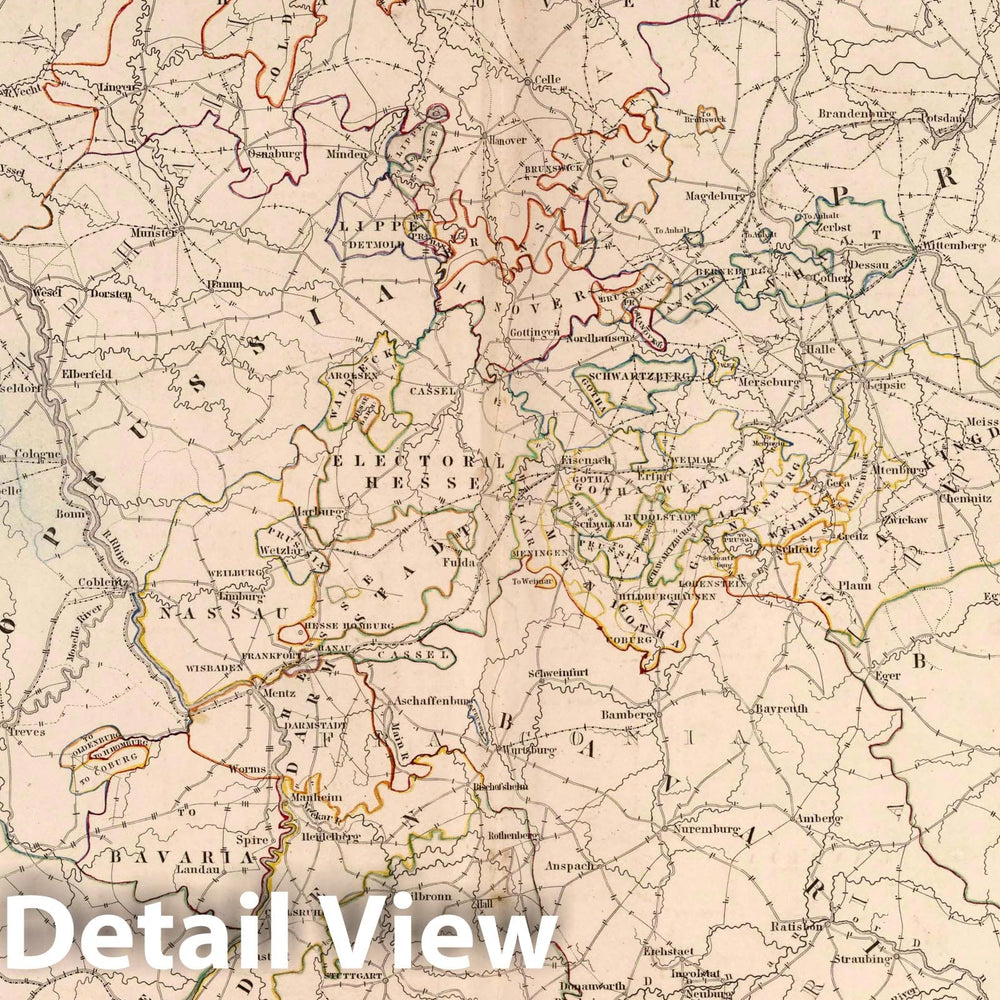 Historic Map : 1841 Index Map of Germany. - Vintage Wall Art