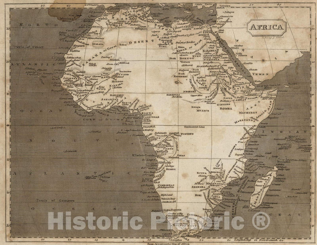 Historic Map : 1816 Africa - Vintage Wall Art