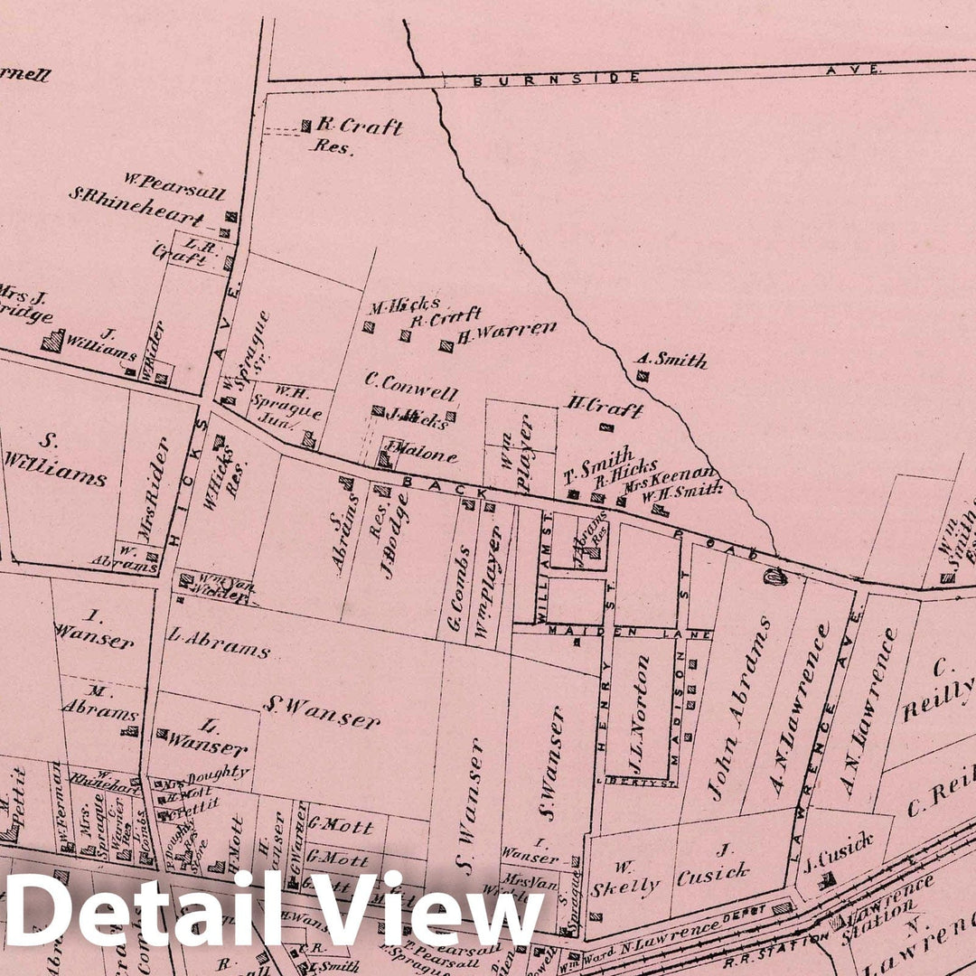 Historic Map : 1873 Westville or North West Point, in Hempstead. Long Island. - Vintage Wall Art