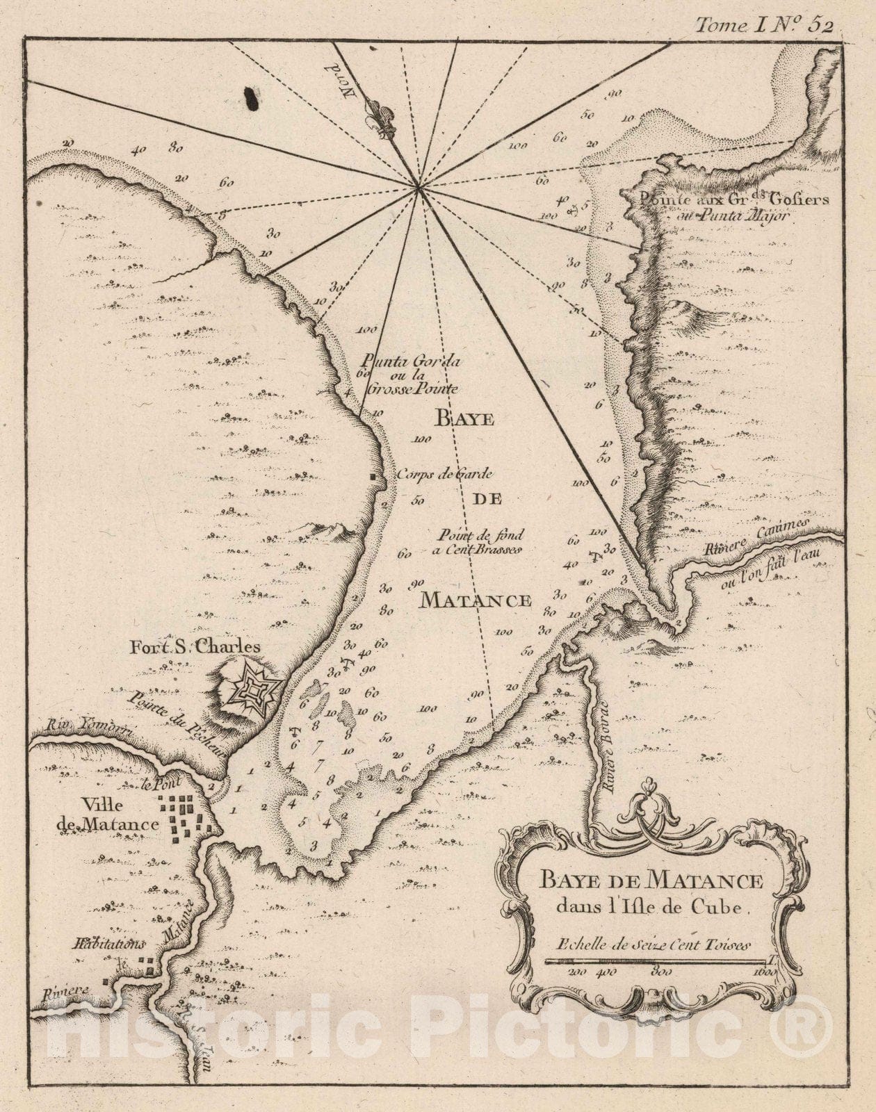 Historic Map : Cuba , Matance (Cuba), 1764 Baye de Matance dans I'isle de Cube. , Vintage Wall Art