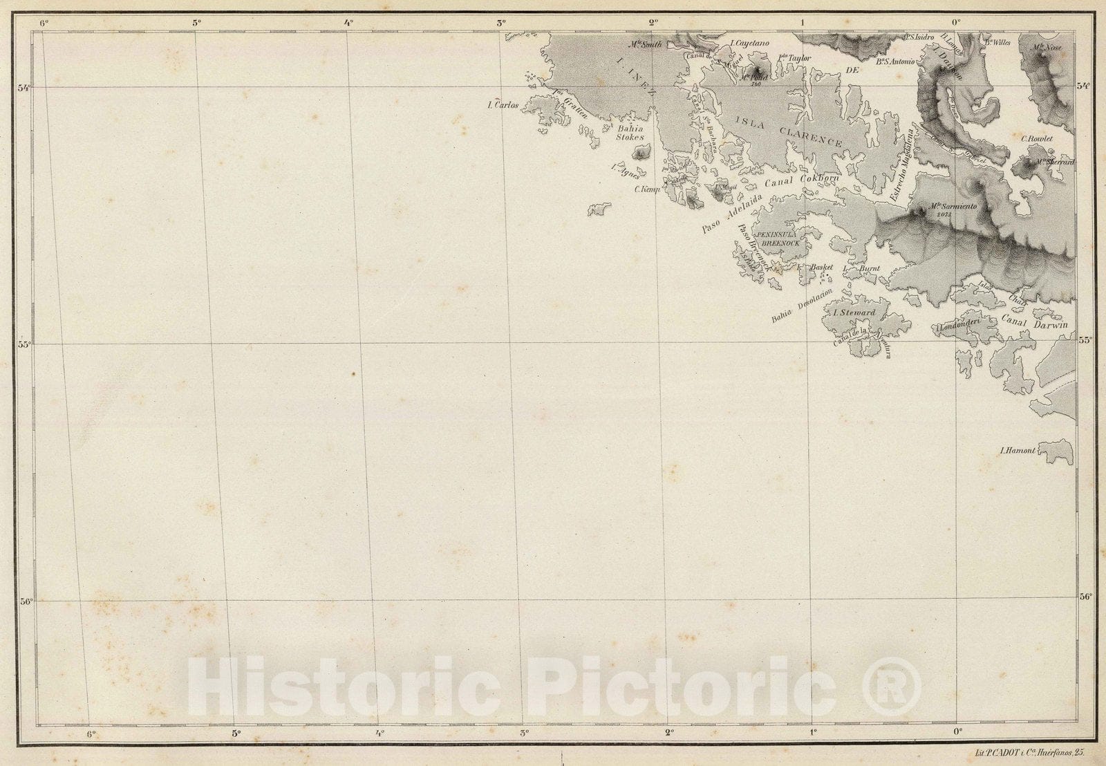 Historic Map : Chile, 1884 (Mapa de la Republica de Chile 14) , Vintage Wall Art