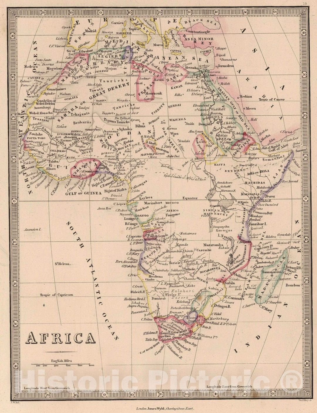 Historic Map : 1864 Africa v2 - Vintage Wall Art