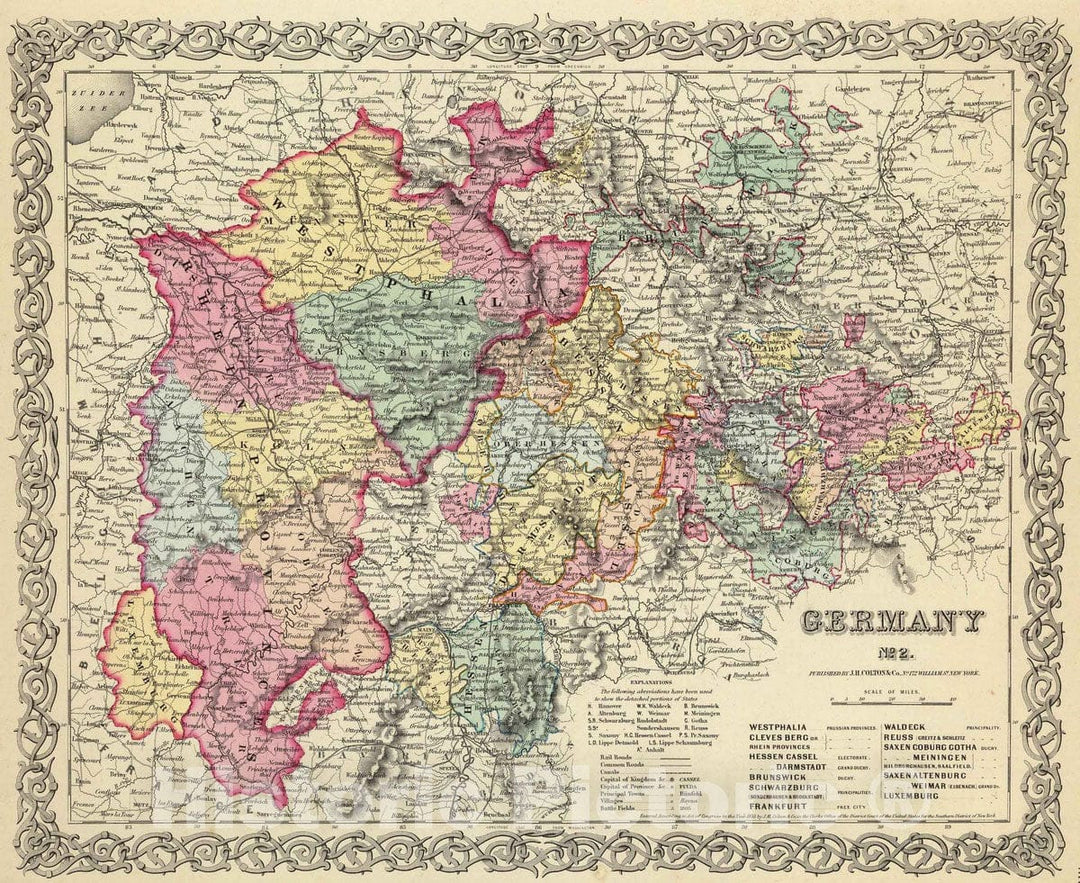 Historic Map : 1856 Germany No. 2 : Vintage Wall Art