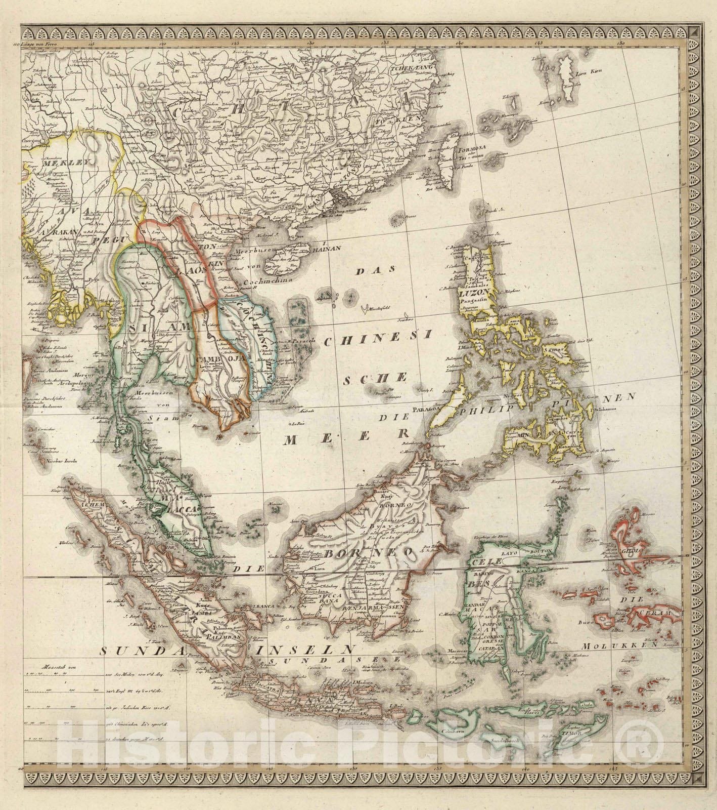 Historic Map : 1819 XLV. East Indies (Eastern Sheet). Philippines, Indonesia, Thailand. - Vintage Wall Art