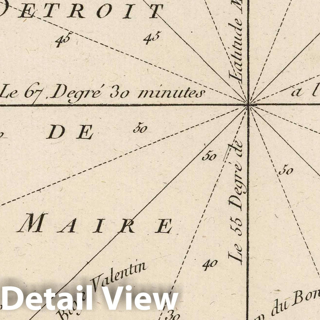 Historic Map : Argentina; Chile, Straits of Magellan 1764 Carte du detroit de la Maire. , Vintage Wall Art