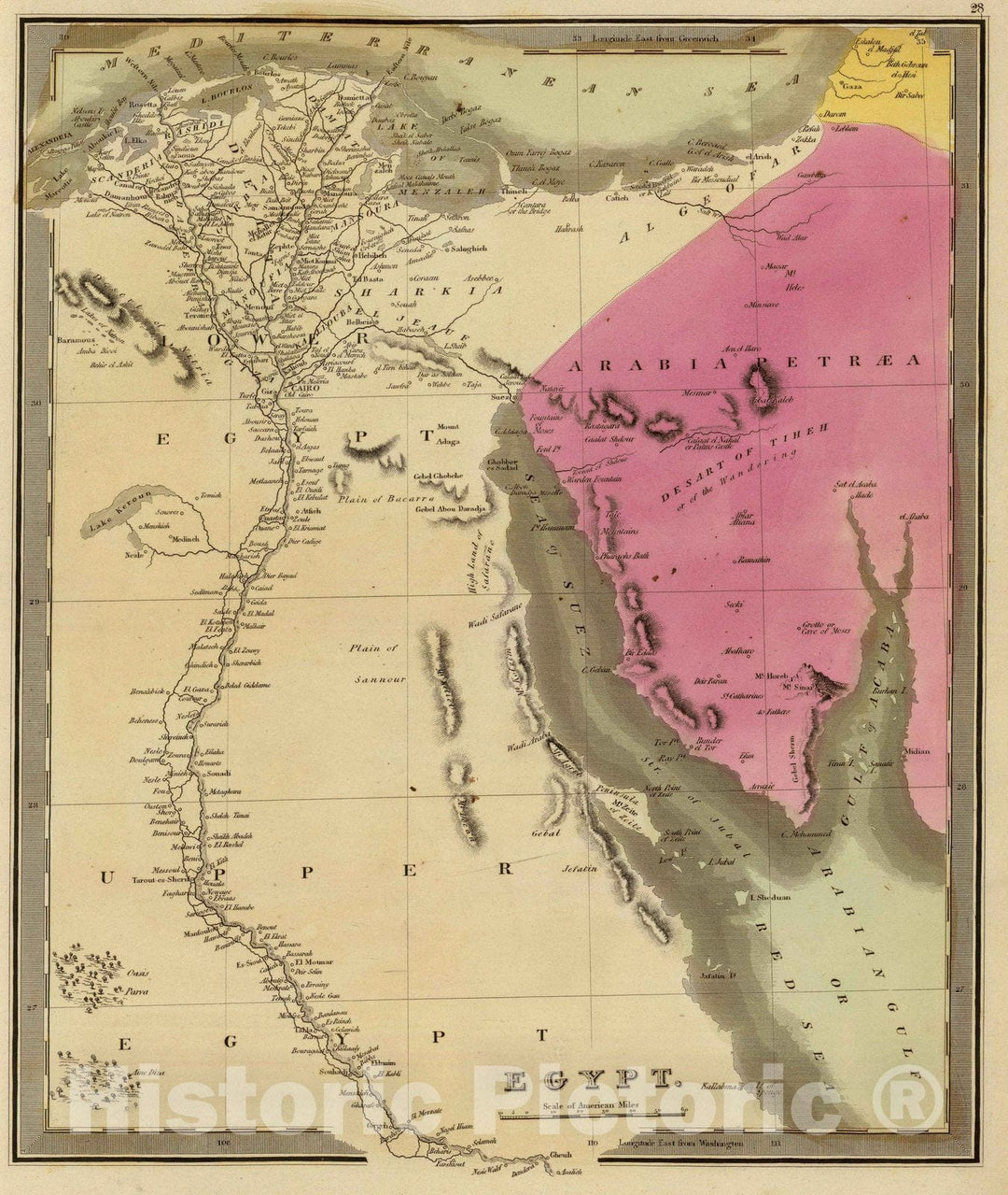 Historic Map : 1840 Egypt : Vintage Wall Art