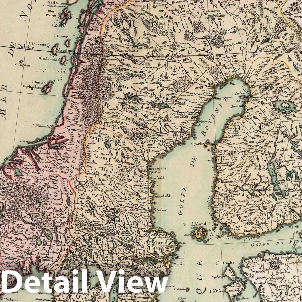 Historic Map : Scandinavia, Europe 1760 Les Couronnes Du Nord Comprenant Les Royaumes De Suede, Danemarck Et Norwege , Vintage Wall Art