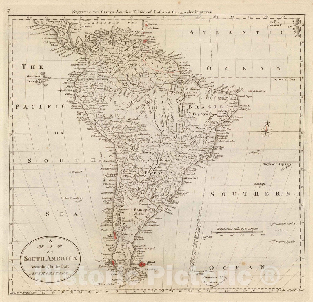 Historic Map : 1811 South America. v1 - Vintage Wall Art