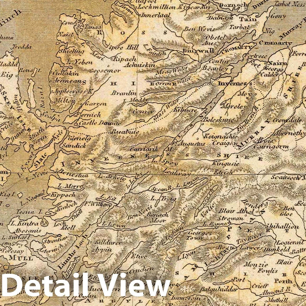 Historic Map : 1804 Scotland. - Vintage Wall Art