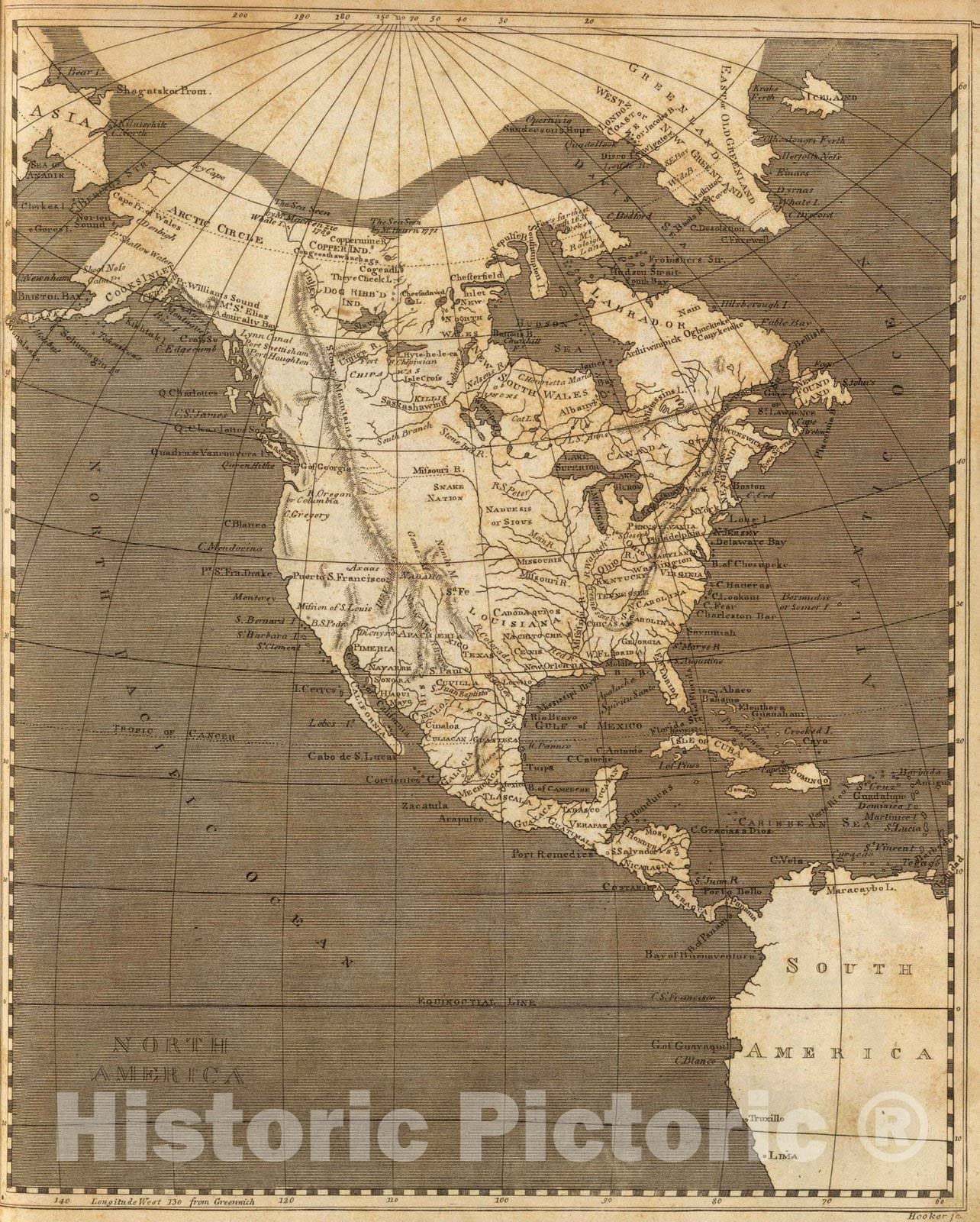 Historic Map : 1804 North America. - Vintage Wall Art