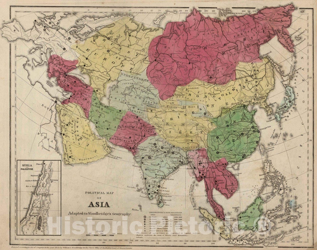 Historic Map : School Atlas - 1849 Political Map Of Asia - Vintage Wall Art