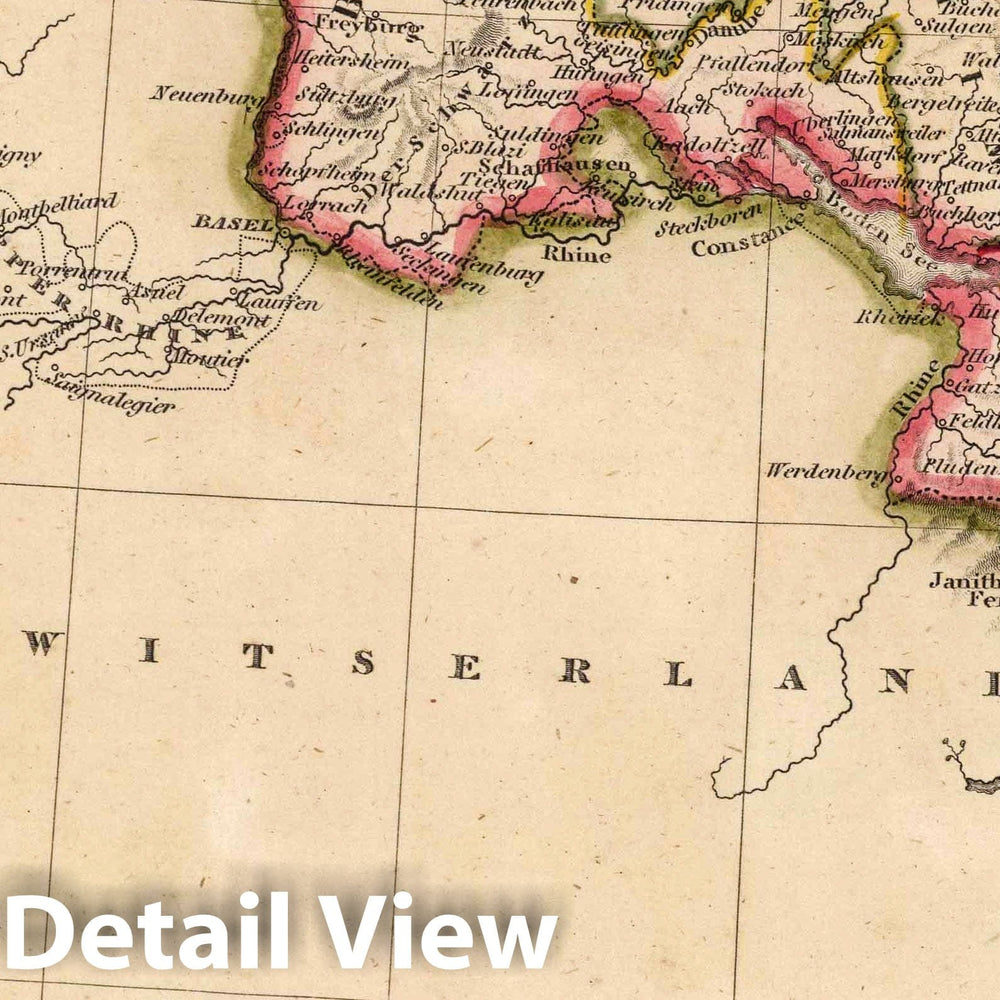 Historic Map : 1817 Germany, South West Part - Vintage Wall Art