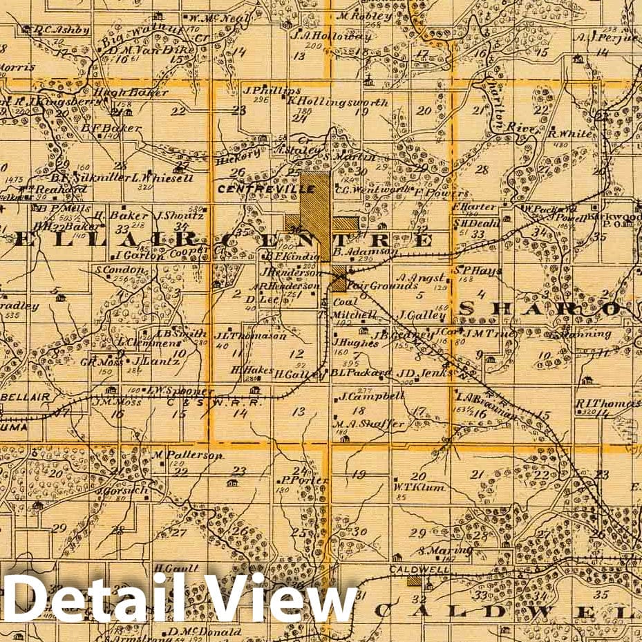 Historic Map : 1875 Map of Appanoose County, State of Iowa. - Vintage Wall Art