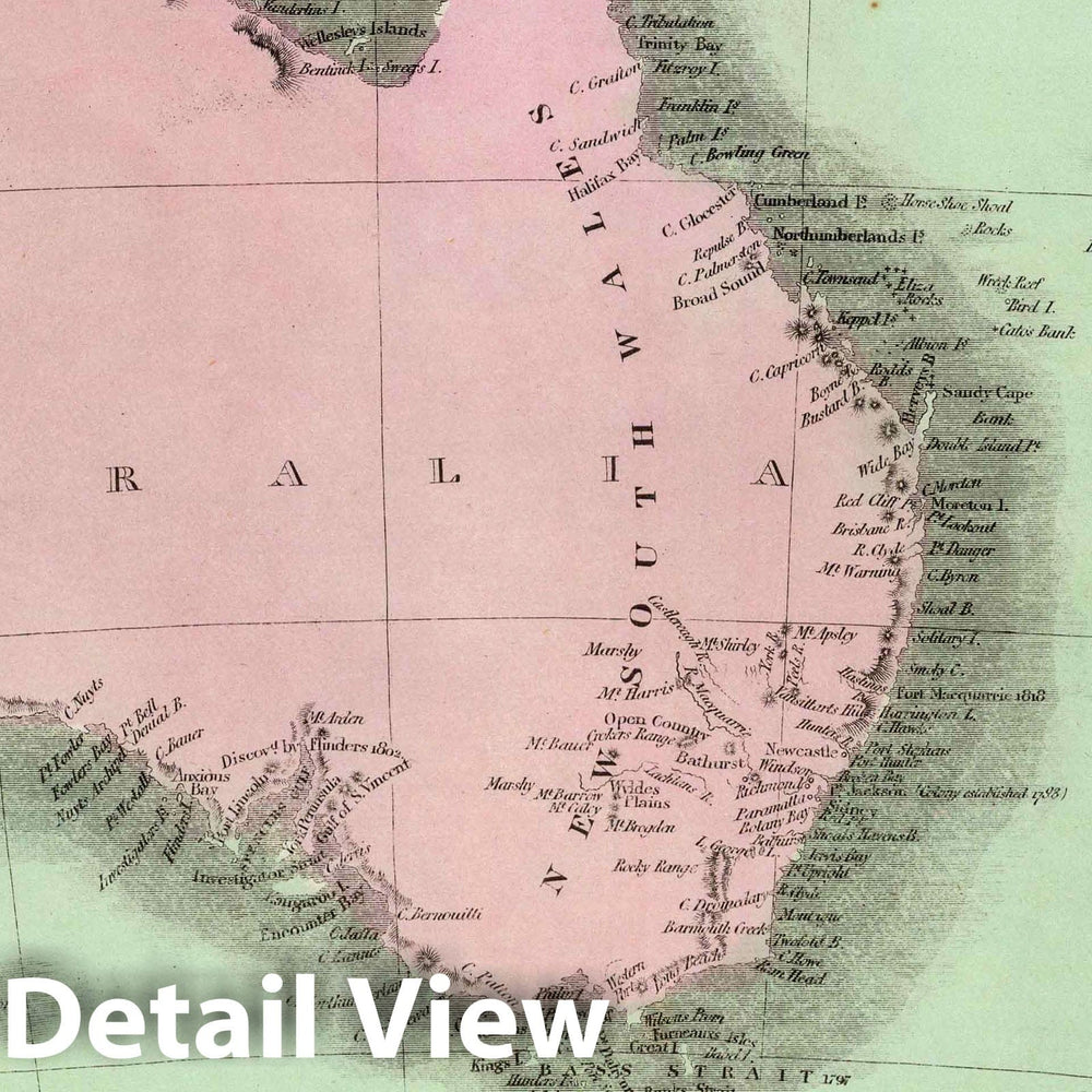 Historic Map : 1835 New Holland And New Zealand. - Vintage Wall Art