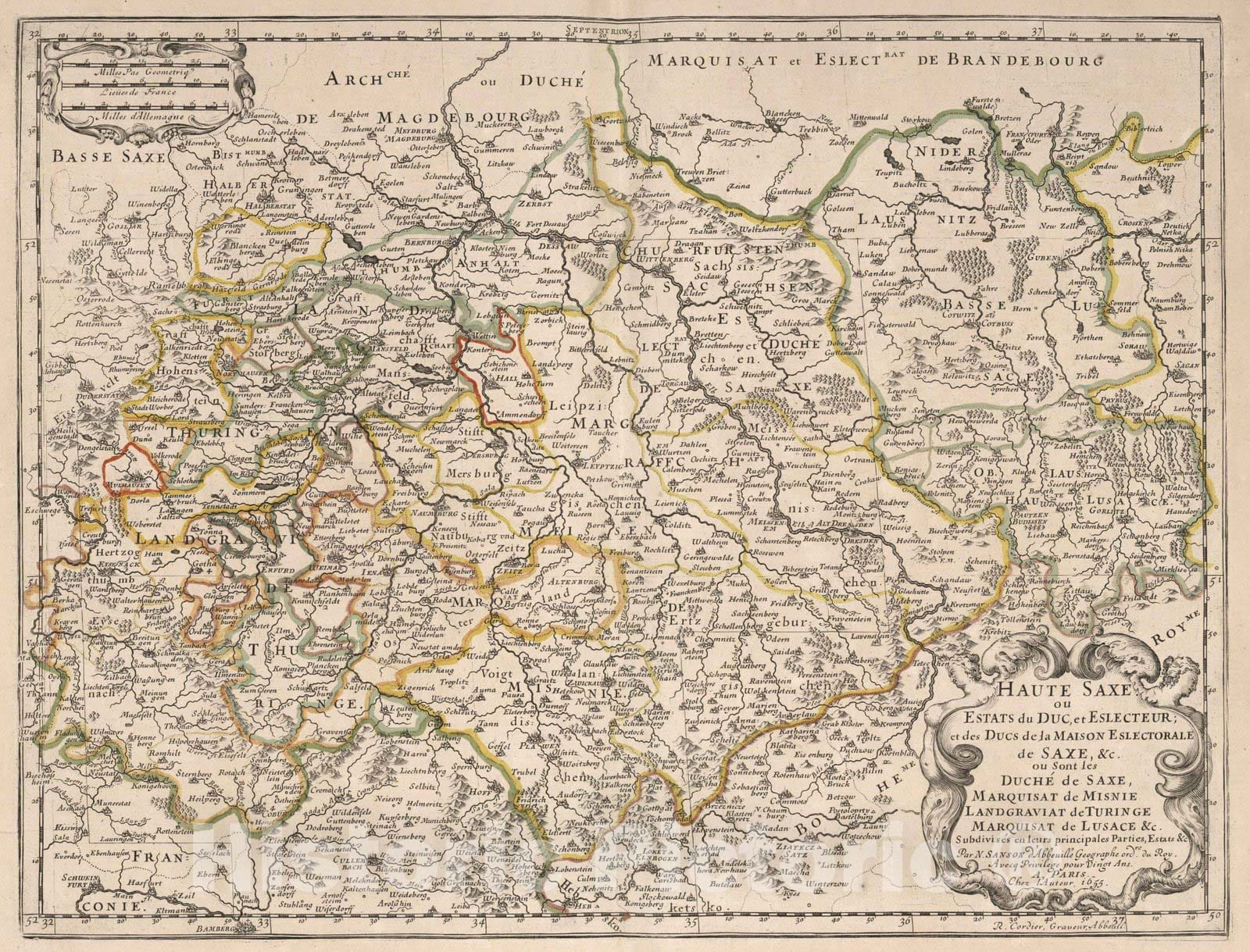 Historic Map : 1655 Upper Saxony, Germany. - Vintage Wall Art