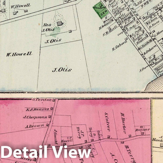 Historic Map : 1873 Bellport, East Moriches, Moriches, Manorville, in Brookhaven. Long Island. - Vintage Wall Art