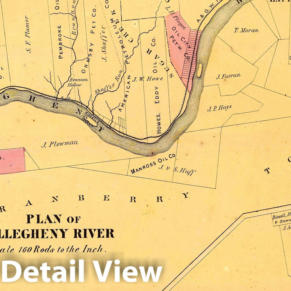 Historic Map : 1865 Allegheny River. v3 - Vintage Wall Art