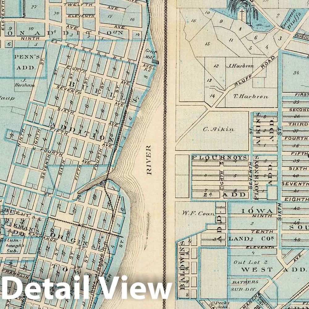 Historic Map : 1875 Plans of Lyons and Clinton, Clinton County, State of Iowa. - Vintage Wall Art