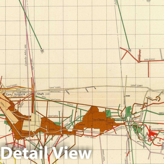 Historic Map : Geologic Atlas - 1882 Comstock Mine Maps. Number III. - Vintage Wall Art