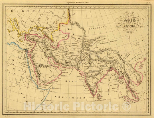 Historic Map : Malaysia; Turkey, Middle East 1837 Asie Ancienne. , Vintage Wall Art