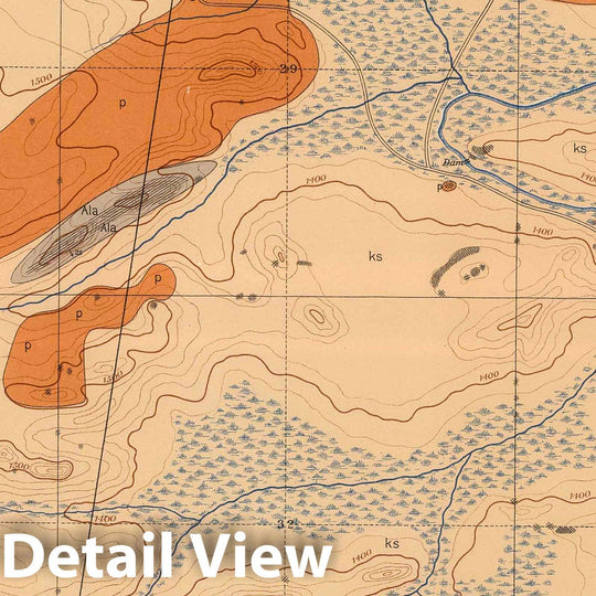 Historic Map : Geologic Atlas - 1896 Detailed Geology Sheet XXIV. - Vintage Wall Art