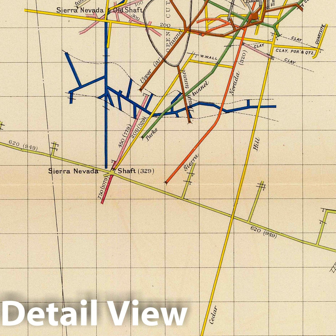 Historic Map : Geologic Atlas - 1882 Comstock Mine Maps. Number II. - Vintage Wall Art