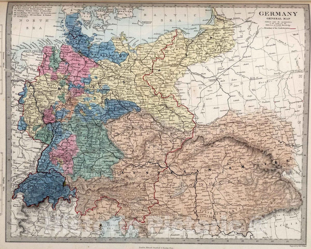 Historic Map : 1865 Germany. v1 - Vintage Wall Art