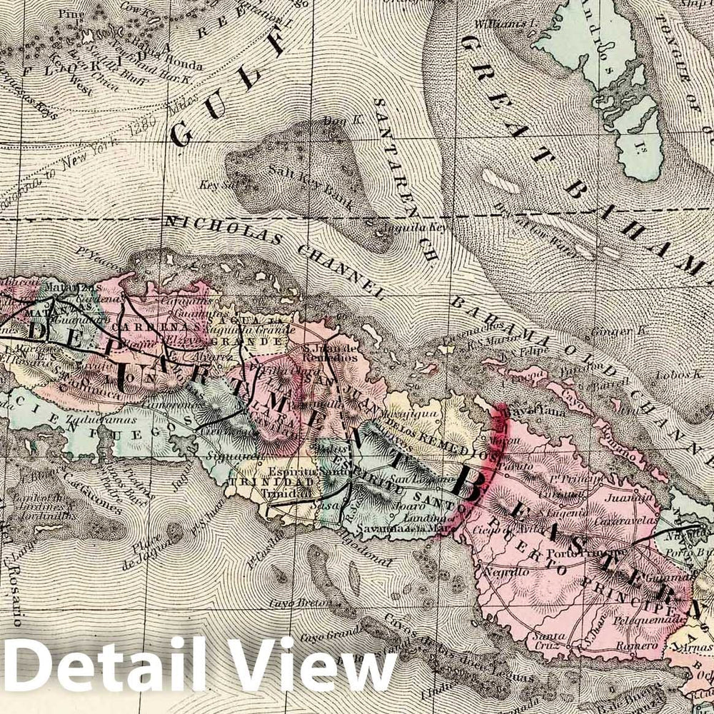 Historic Map : 1877 Cuba - Vintage Wall Art